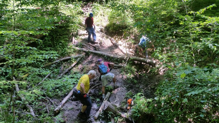 Reroute trail work near Burtner Rd