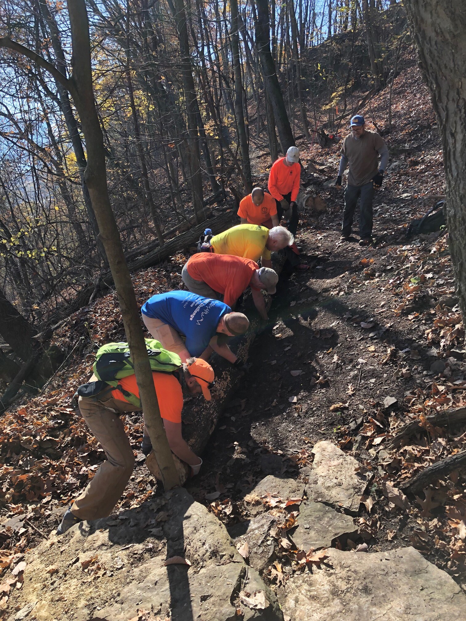 Building trail along a hillside